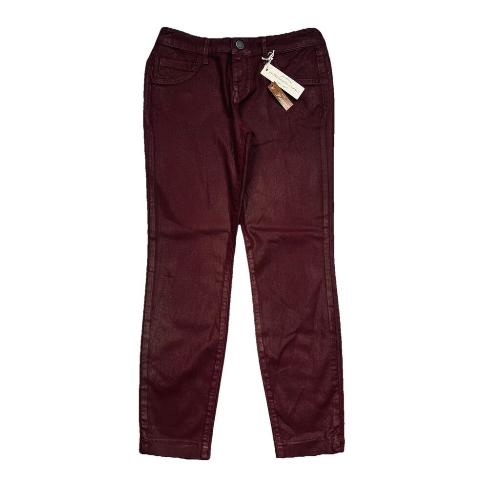 Divine Rights of Denim Coated Ankle Crop Pants Petite 26P (26x25.5) Cranberry